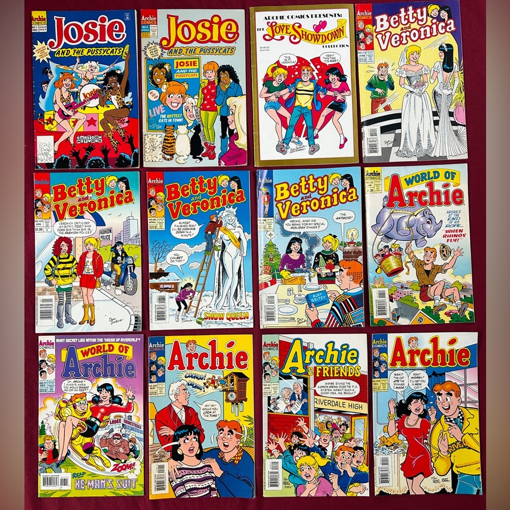 Rare Vintage Archie Comics Lot Of 11 Includes Josie #1, Betty And Veronica #112